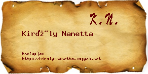 Király Nanetta névjegykártya